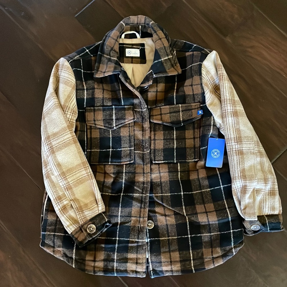Hurley Womens Shacket Shirt Jacket Size Large NEW